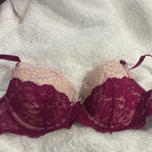 Victoria’s Secret Burgundy and Pink lace bra